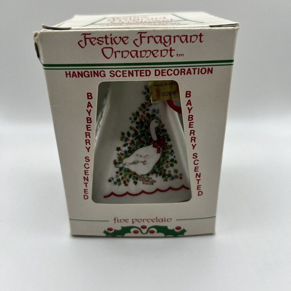 Vintage JASCO‎ Festive Fragrant Goose Porcelain Holiday Christmas Ornament New